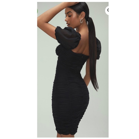 MISTRESS ROCKS VIXEN BLACK RUCHED MESH DRESS -HOUSE OF CB- - Picture 2 of 3